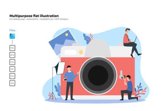 Enhancing Visual Communication with Flat Illustration Photographer Templates