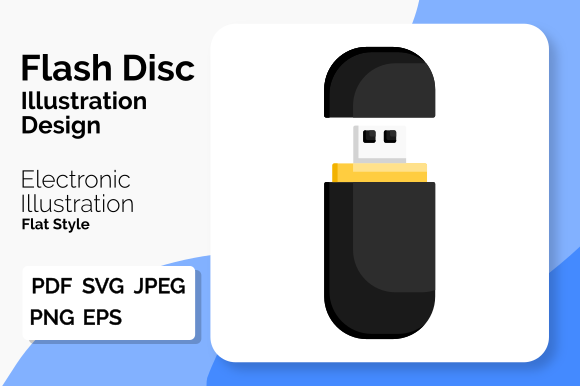 Flash Disc Illustration Flat Style
