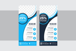 Flat Blue Vertical Banner Circle: Modern Design for Brand Impact