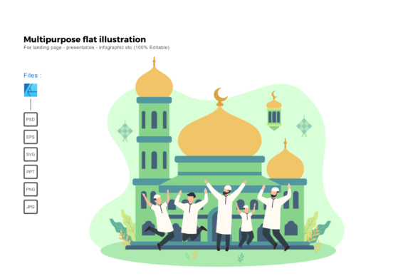 Flat Illustration Ied Mubarak 1441H: A Creative Resource for Modern Design Needs