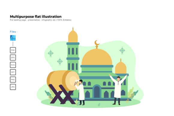 Flat Illustration Ied Mubarak 2020: A Modern Design Resource for Creative Professionals