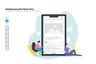 Flat Illustration Instagram App: Creative Design Made Simple