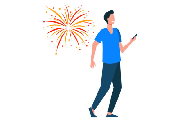 Flat Illustration New Year-03: A Versatile Design Resource for Modern Creative Projects