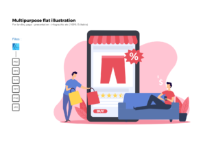 Flat Illustration Online Shop: Your Design Solution