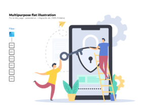 Flat Illustration Security Apps: Modern Design for Digital Projects