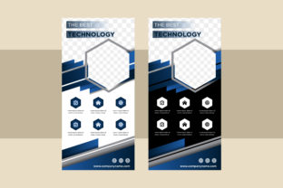 Hexagon Gradient Blue Vertical Banner: Strategic Design for Modern Visual Communication