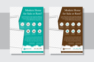 Home Vertical Flyer Green Brown Square